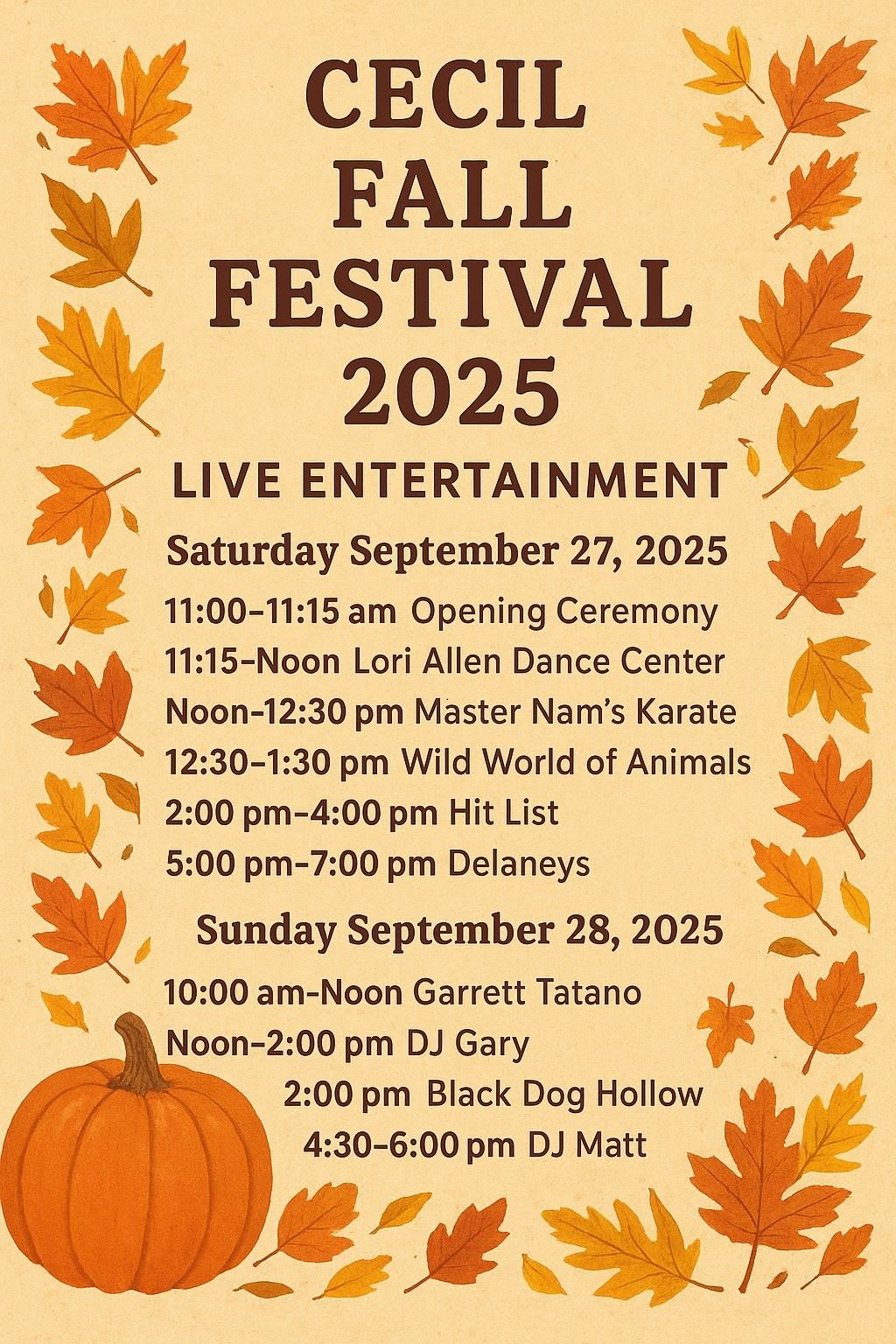 2025 Fall Festival Live Entertainment