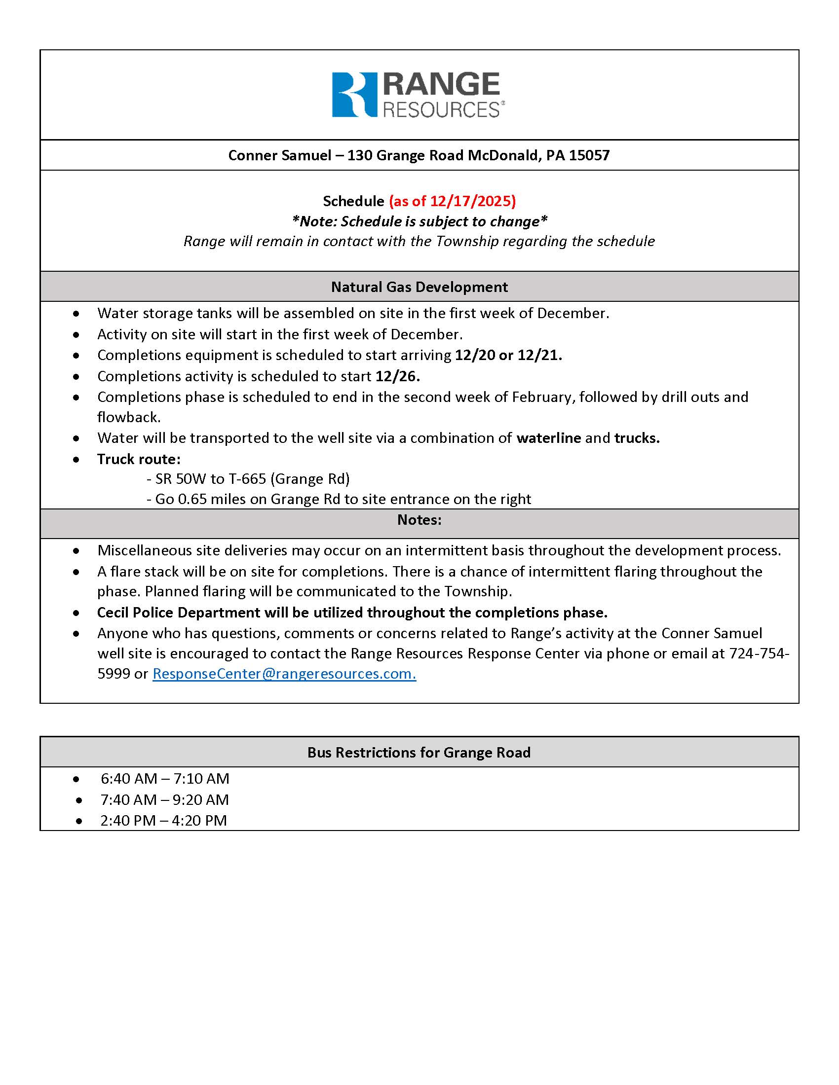 Samuel Well Site Timeline 12-17-2025