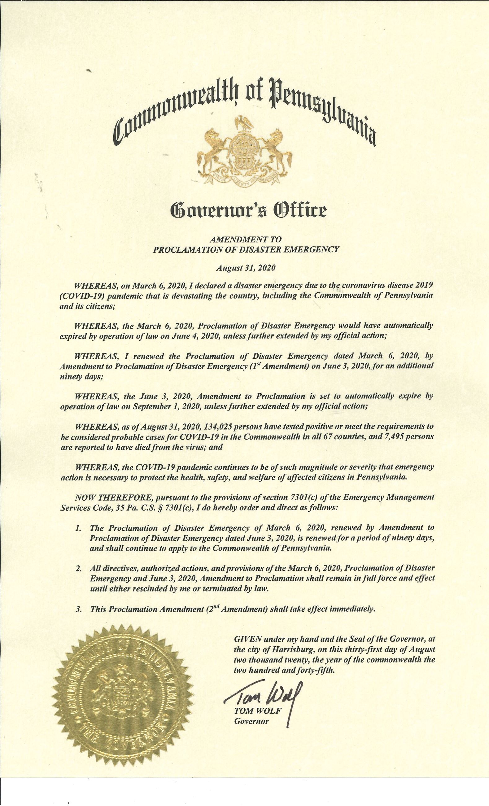 20200831-TWW-amendment-to-COVID-disaster-emergency-proclamation