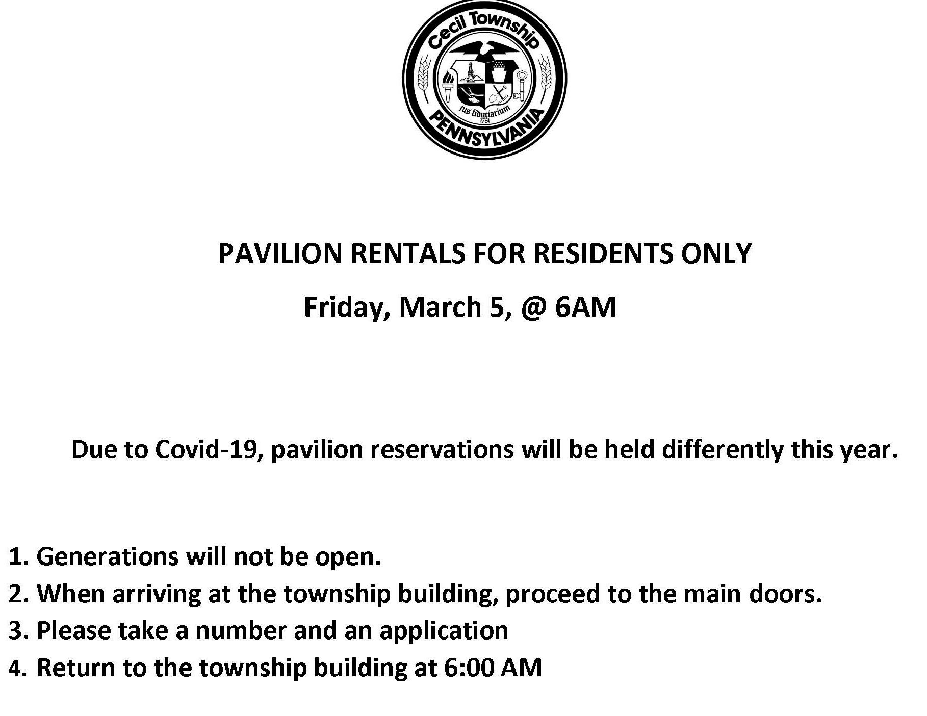 Pavilion Rental 2021