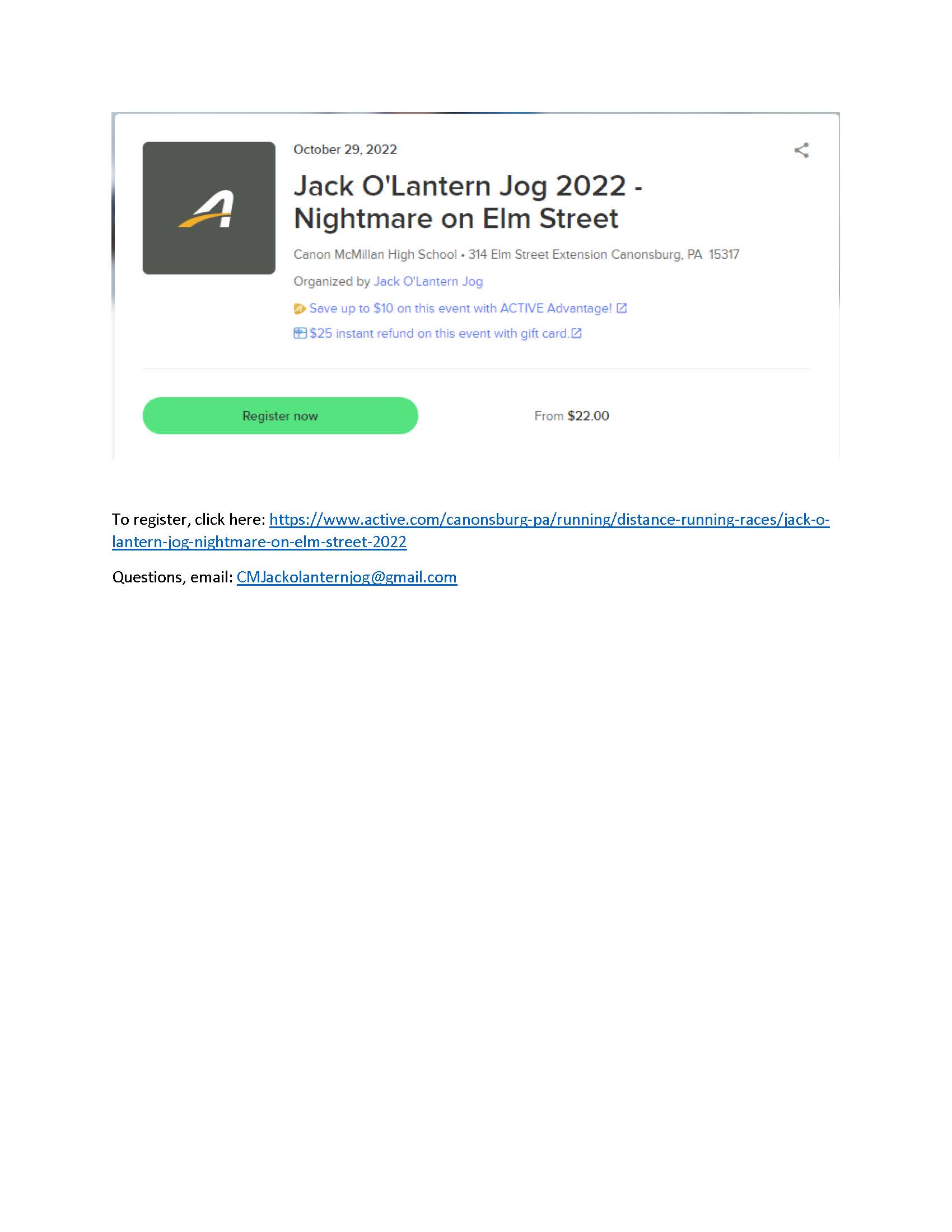 Jack OLantern Jog 2022