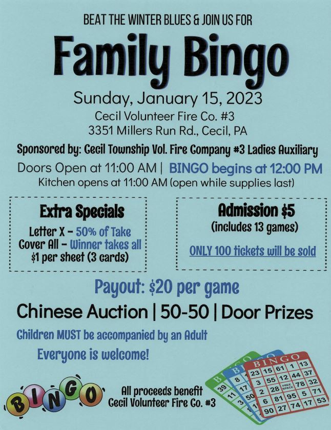 Winter Family Bingo - Jan 2023