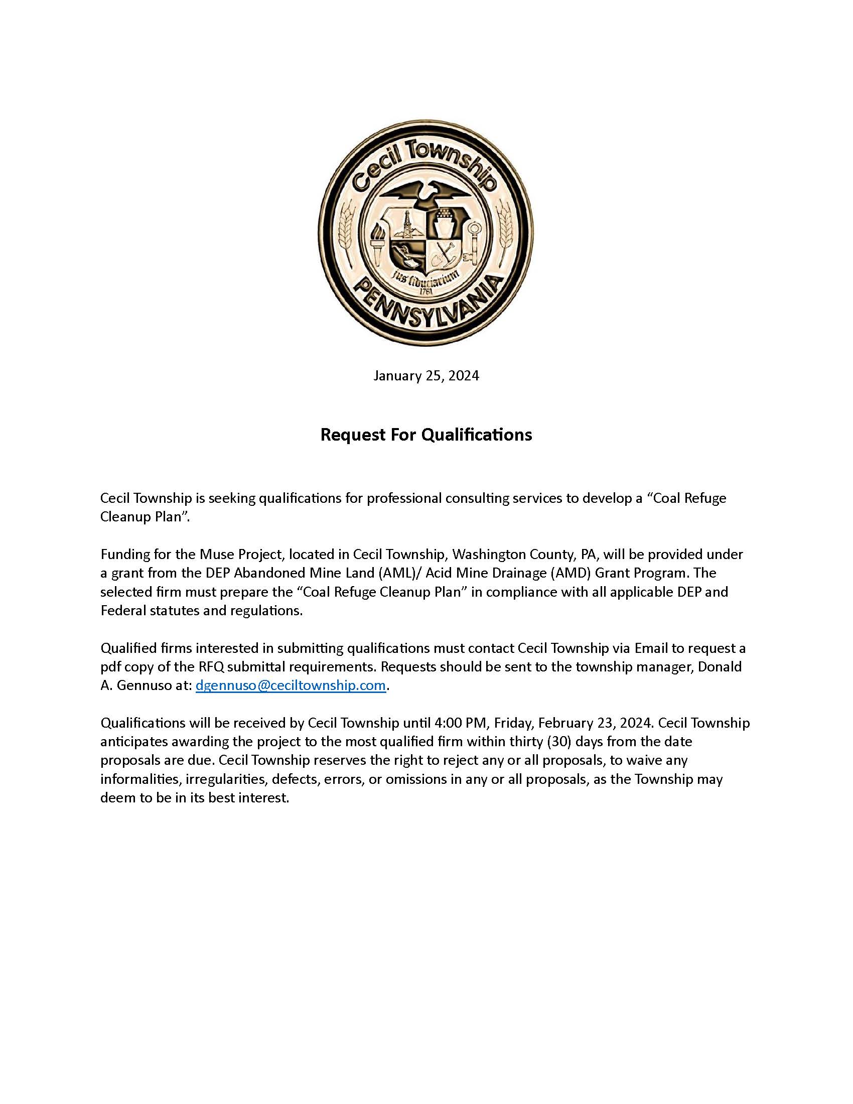 Request For Qualifications MUSE AMD-AML Draft