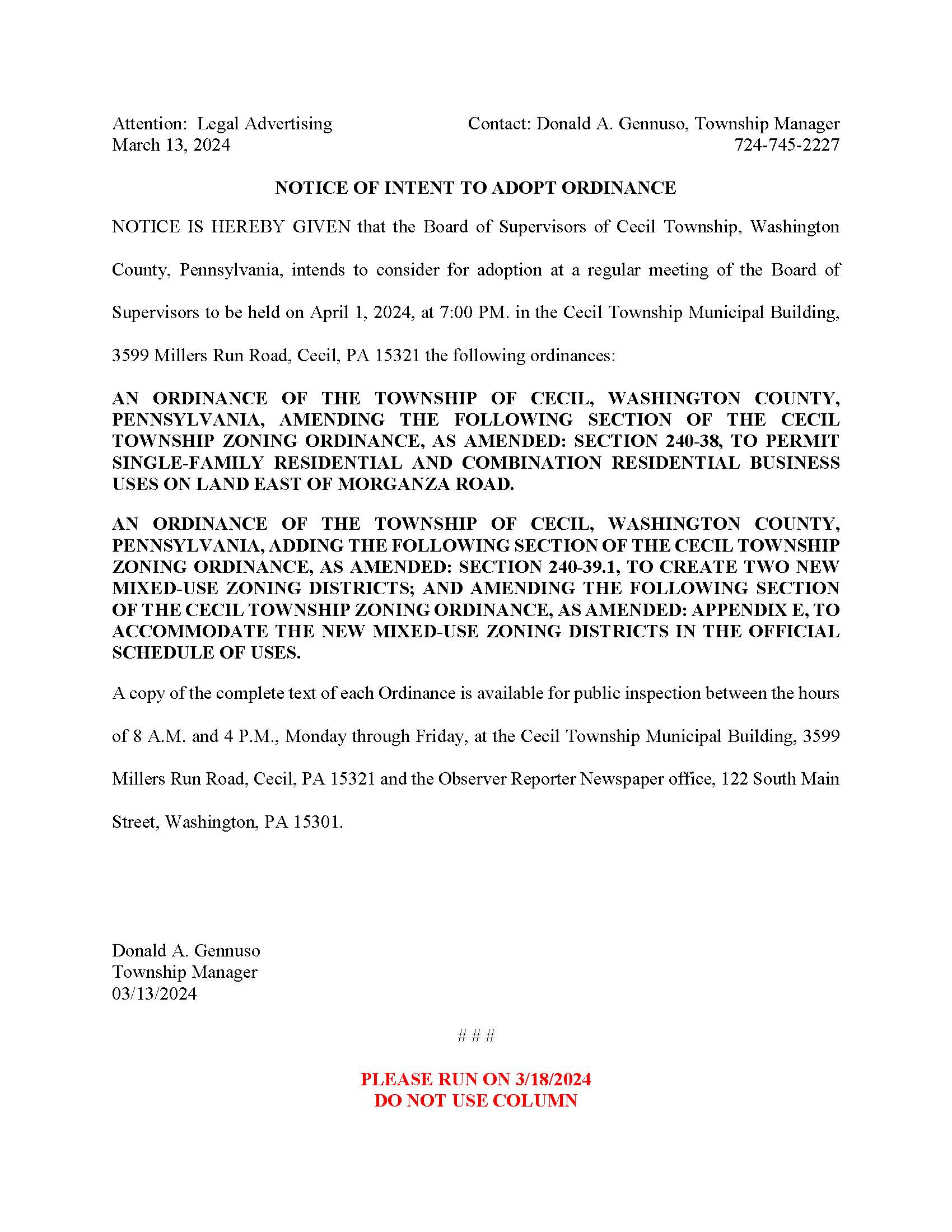 Advertisement for April 1 2024