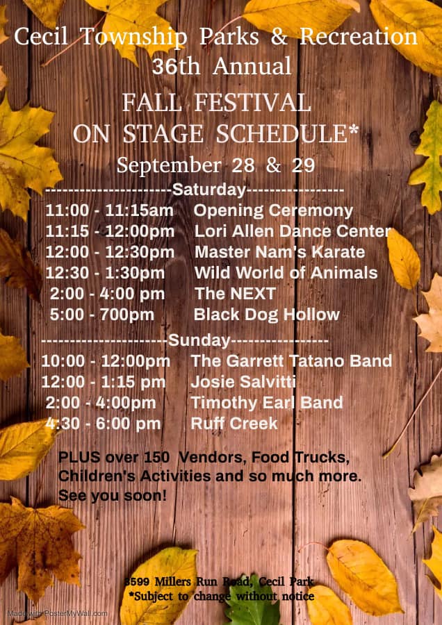 2024 Fall Festival Itinerary
