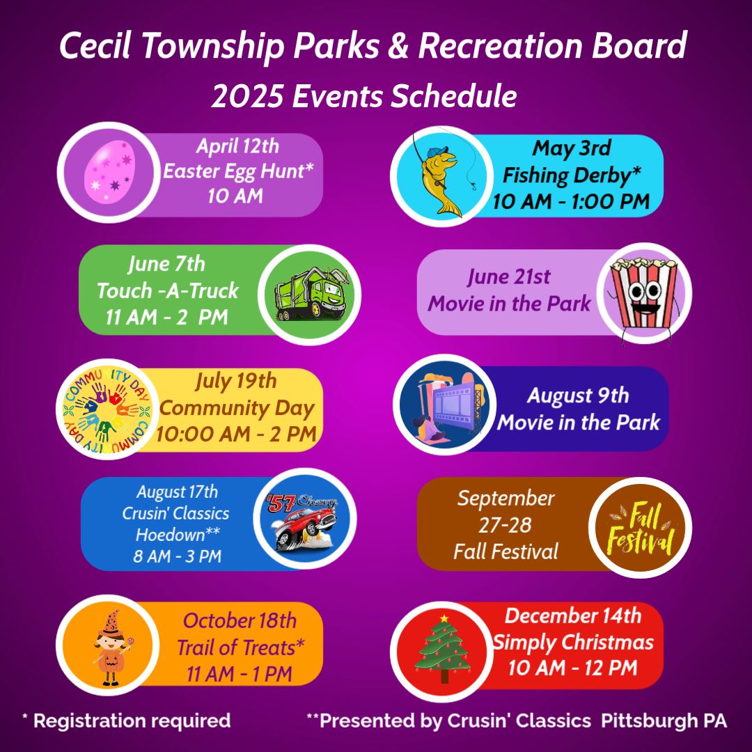 2025 Parks and Rec schedule